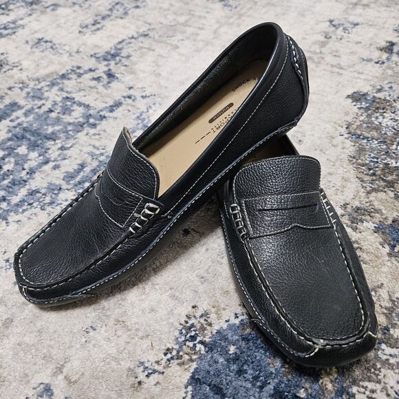 Rockport Walkability Penny Loafer Men’s 10.5M Navy Trutech Shock Absorbing EUC - Picture 1 of 7